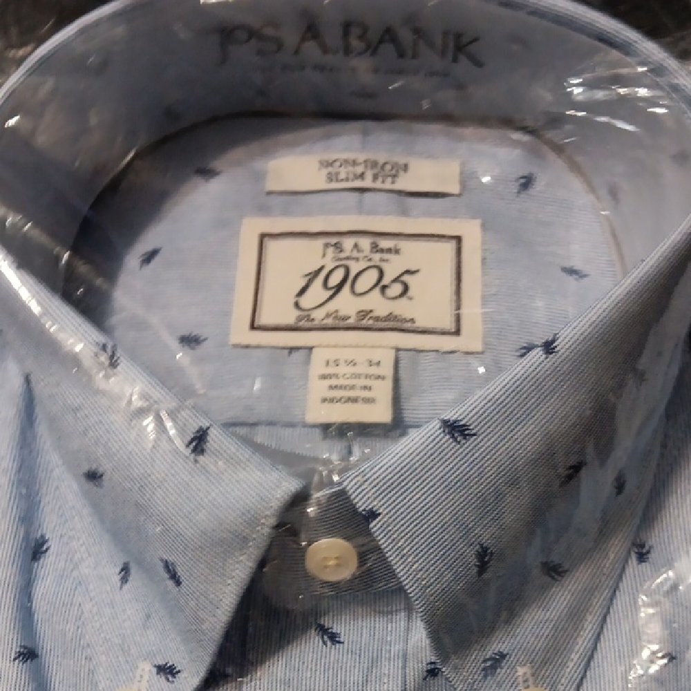 Jos. A. Bank Blue Dress Shirt with Button-Down Collar